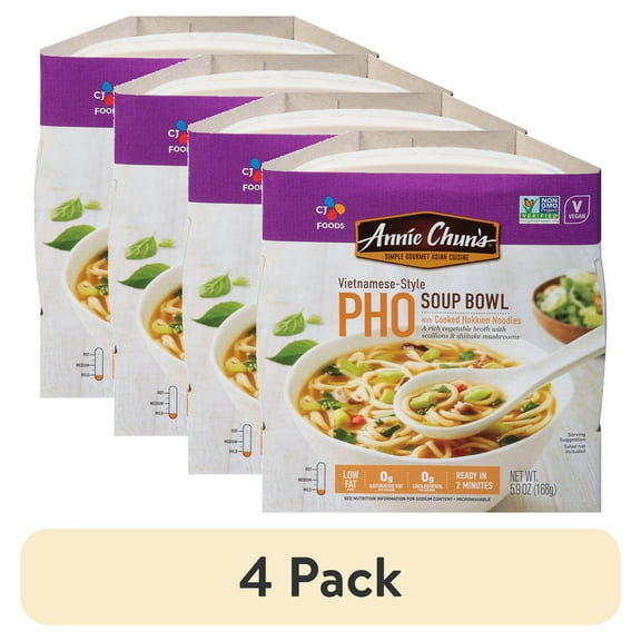 (4 pack) Annie Chun's Vietnamese Style Pho Soup Bowl, 5.9 oz