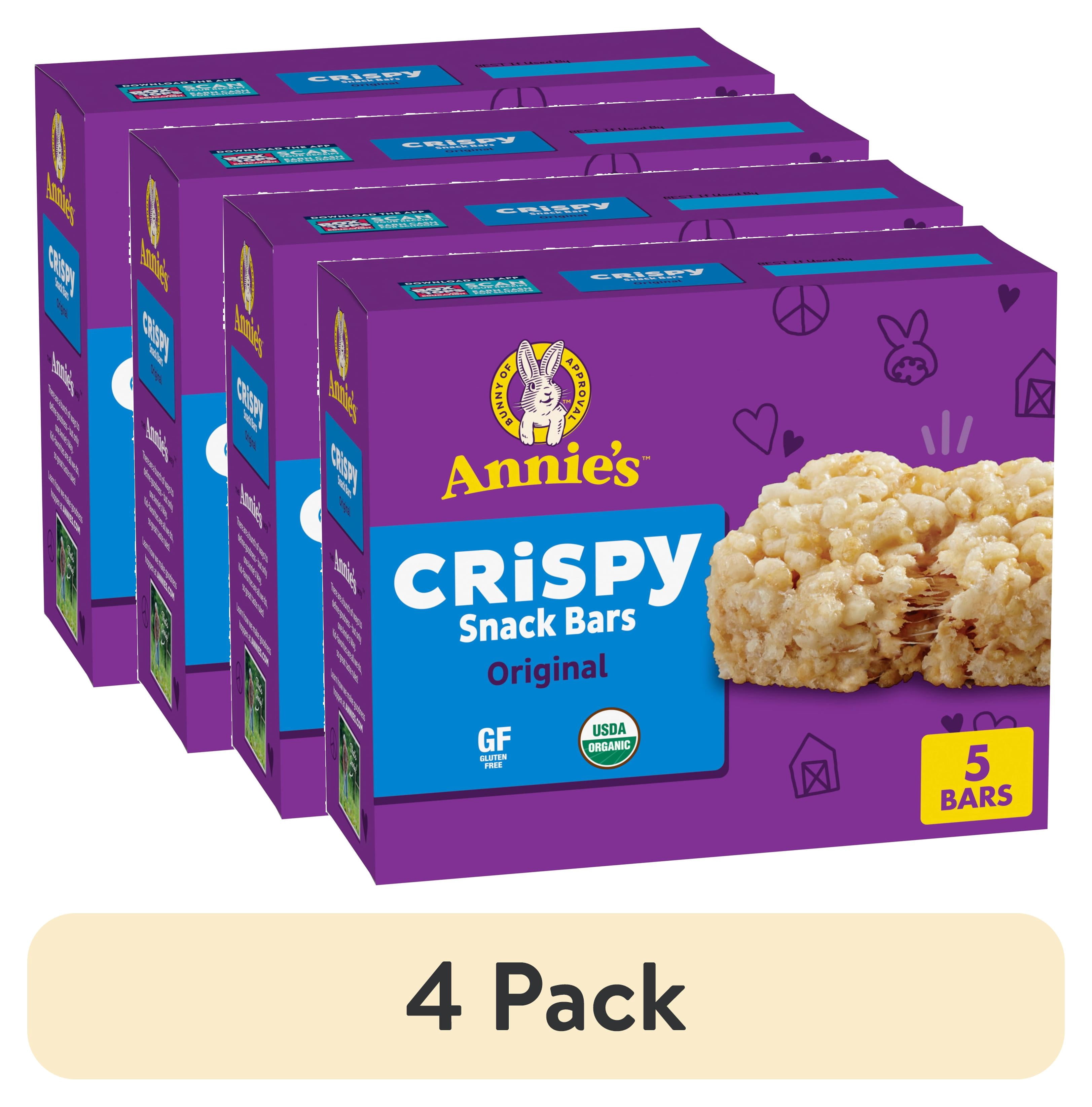 (4 pack) Annie's Organic Original Crispy Snack Bars, Gluten Free, 3.9 oz, 5 ct.