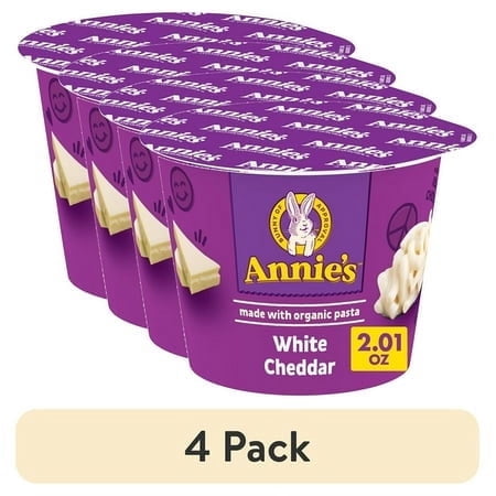 (4 pack) (4 pack) Annie's Organic White Cheddar Mac and Cheese Cup, 2.01 oz