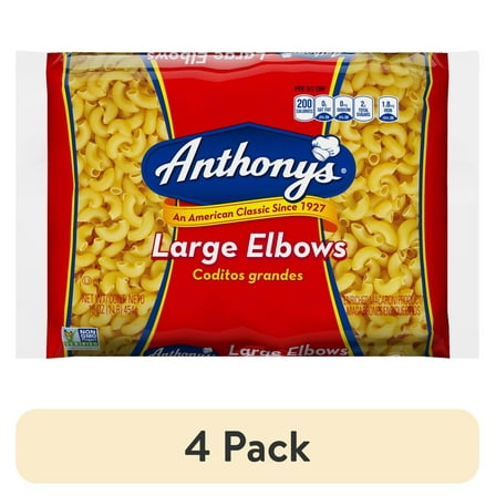 (4 pack) Anthony's Large Elbows, 16 oz
