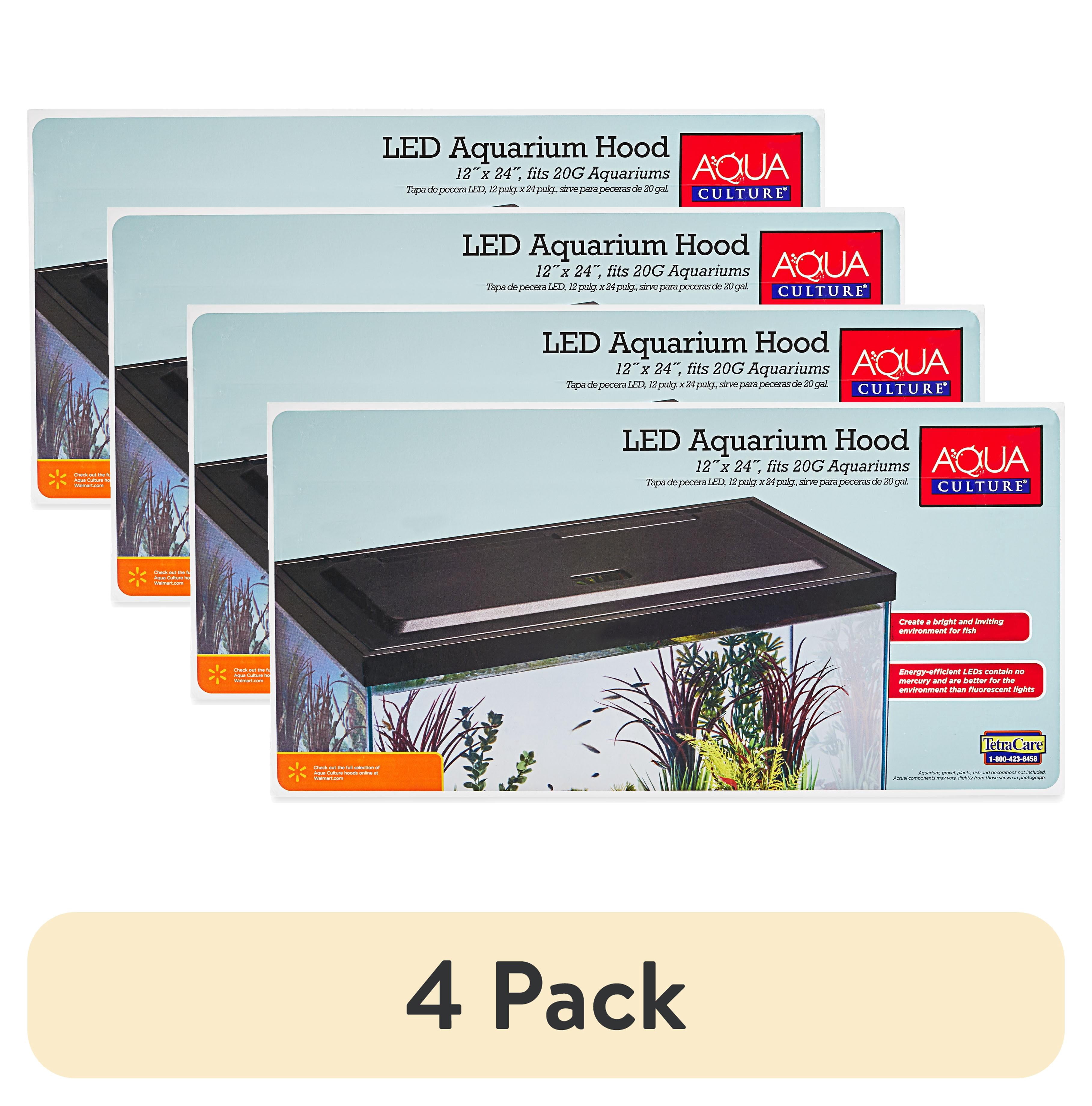 (4 pack) Aqua Culture 20/55 Gallon Fish Tank Hood with LED Light