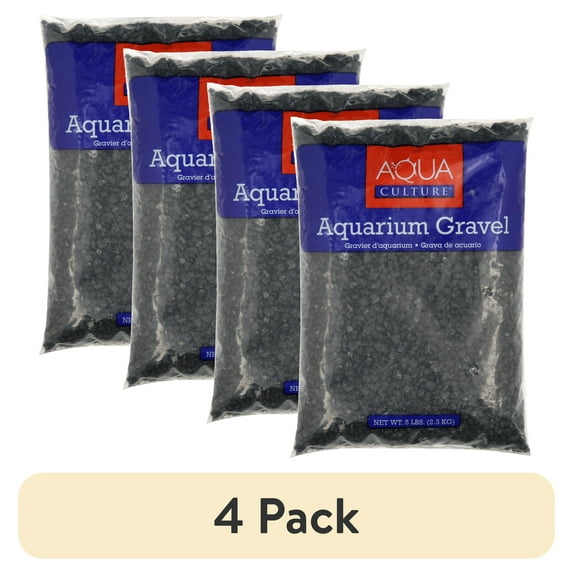 (4 pack) Aqua Culture Aquarium Gravel, Black, 5 lb