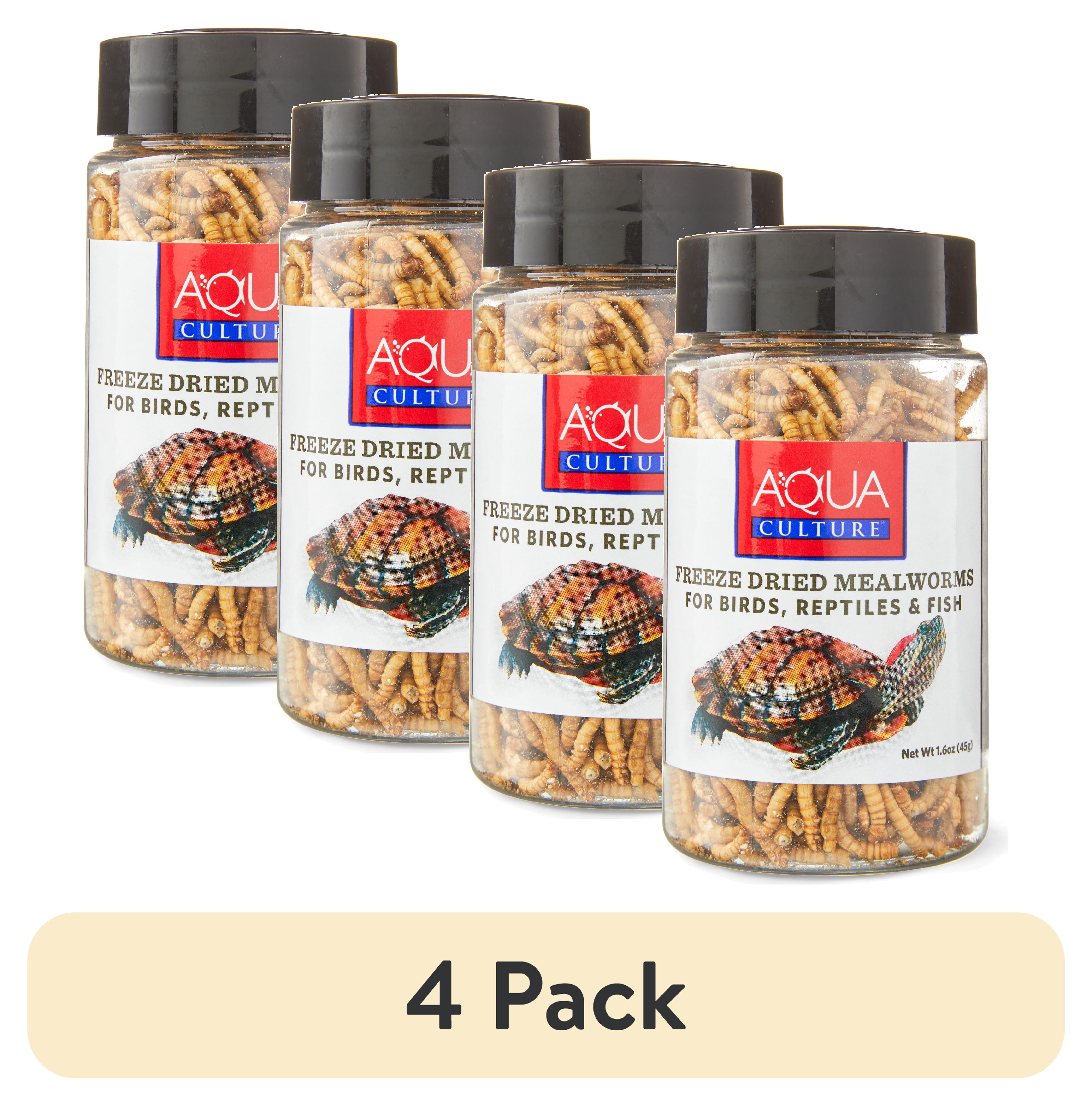 (4 pack) Aqua Culture Freeze-Dried Mealworms for Birds, Reptiles & Fish, 1.6 oz