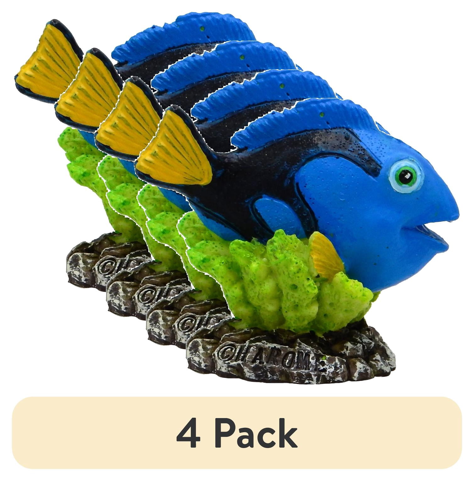 (4 pack) Aqua Culture Mini Aquarium Decor, Multicolor