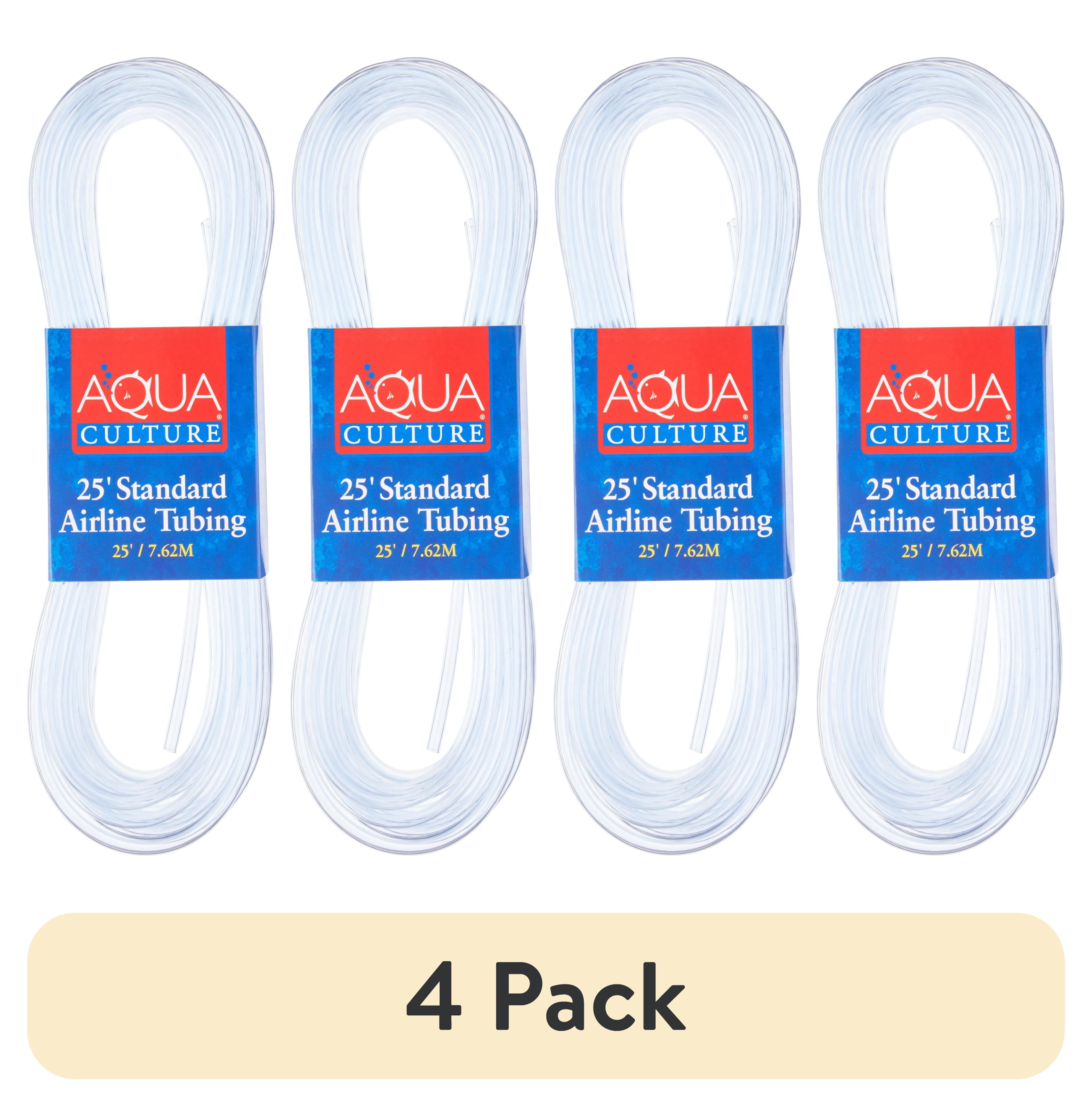 (4 pack) Aqua Culture Standard Airline Tubing for Aquarium Parts, 25', 1 Count