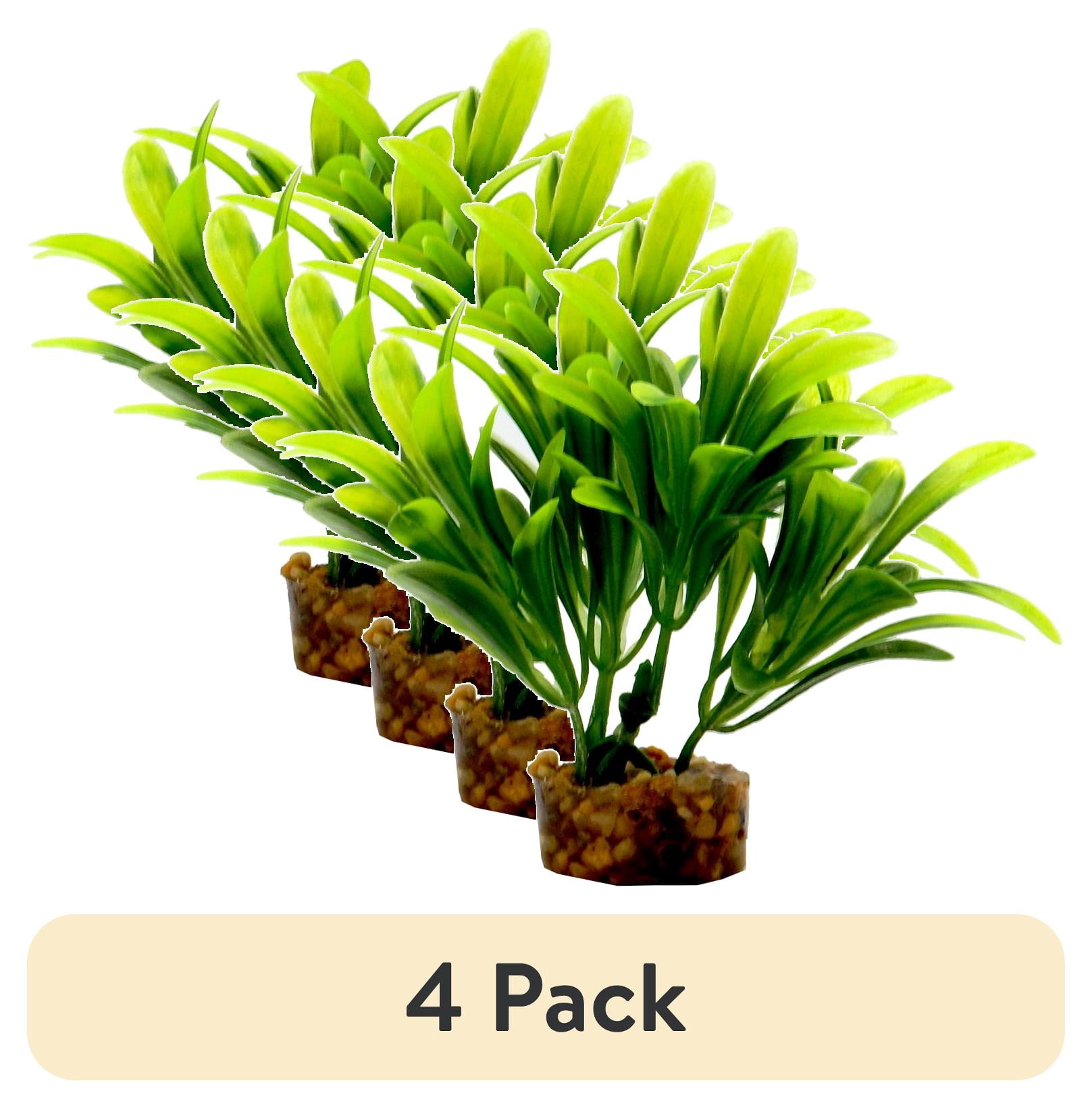 (4 pack) Aqua Culture Value Aquarium Plant Decoration - Green