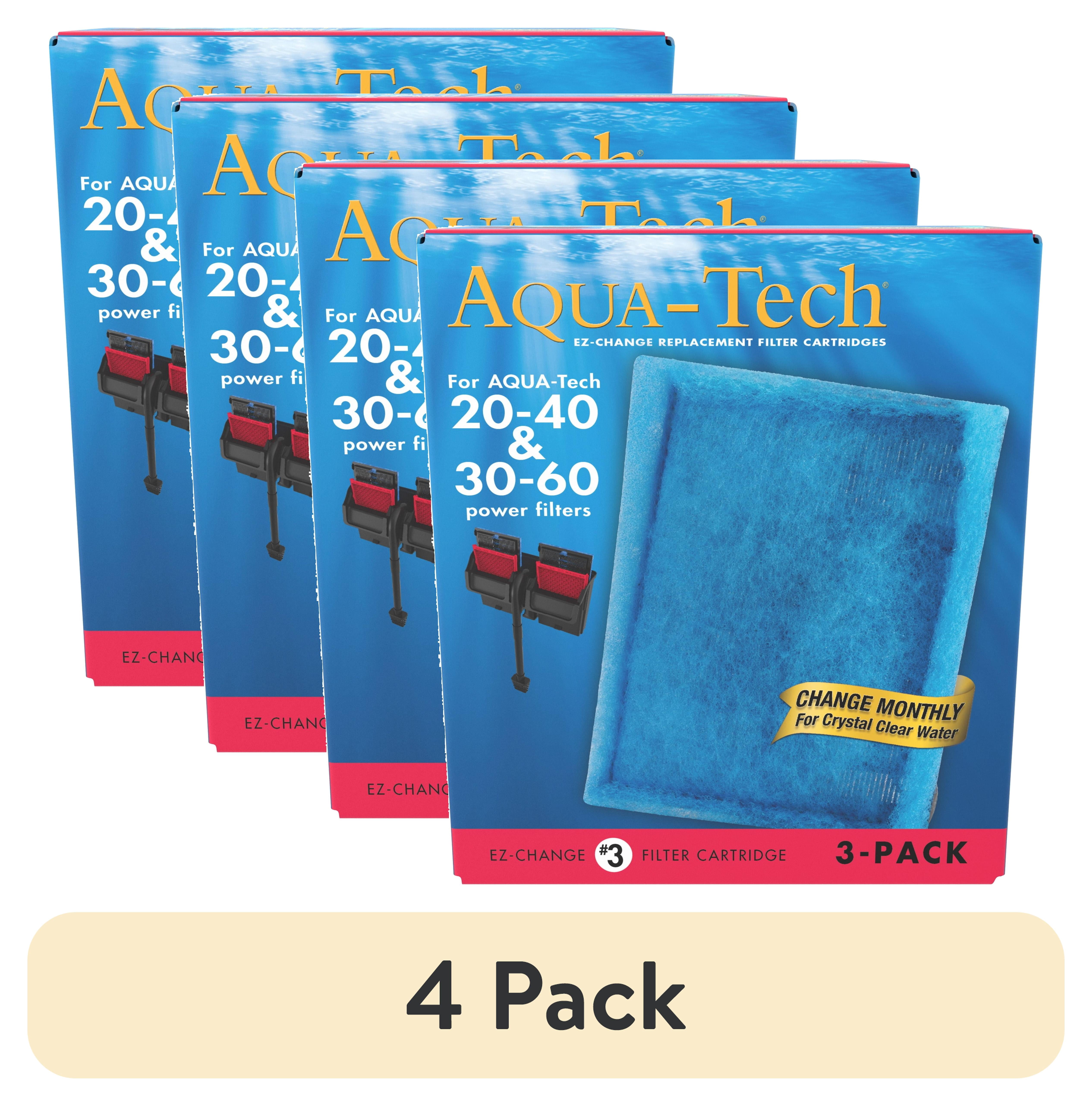 (4 pack) Aqua-Tech EZ Change Replacement Carbon Filter Cartridges for Aquariums, #3 Size, 3 Count