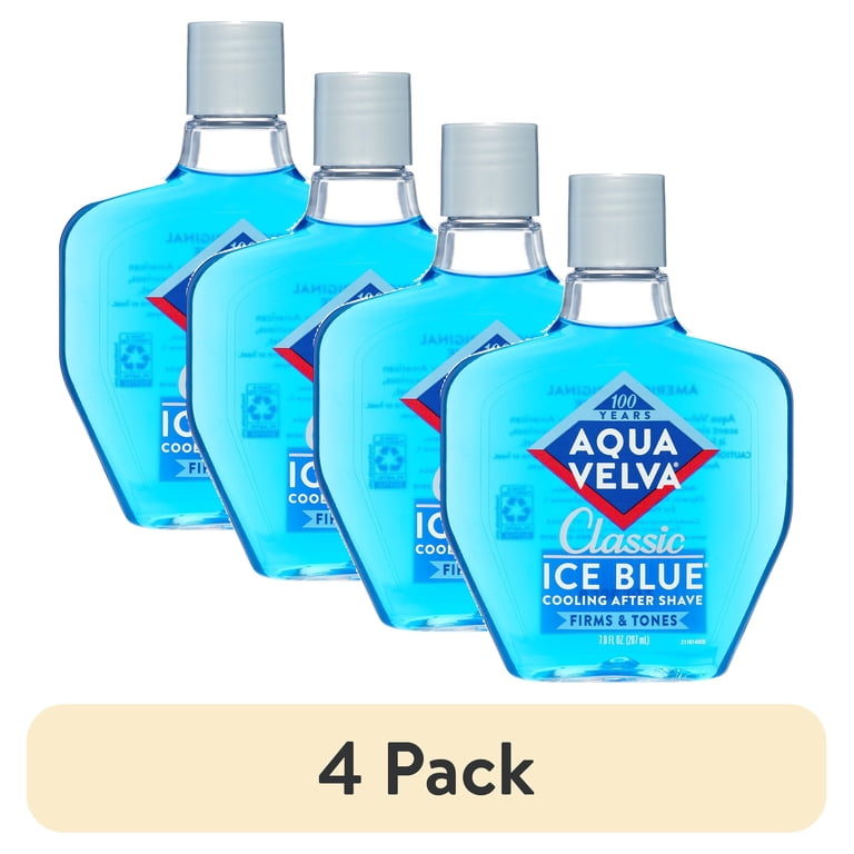 4 pack) Aqua Velva After Shave, Classic Ice Blue Scent, 7 fl. oz