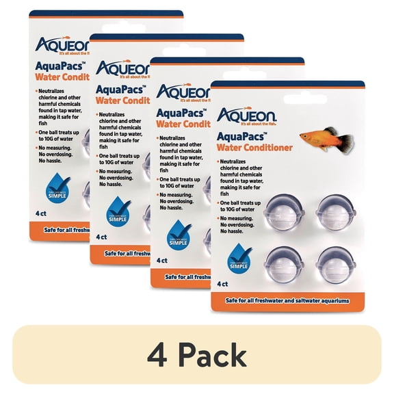 (4 pack) Aqueon AquaPacs Water Conditioner 4-Pack