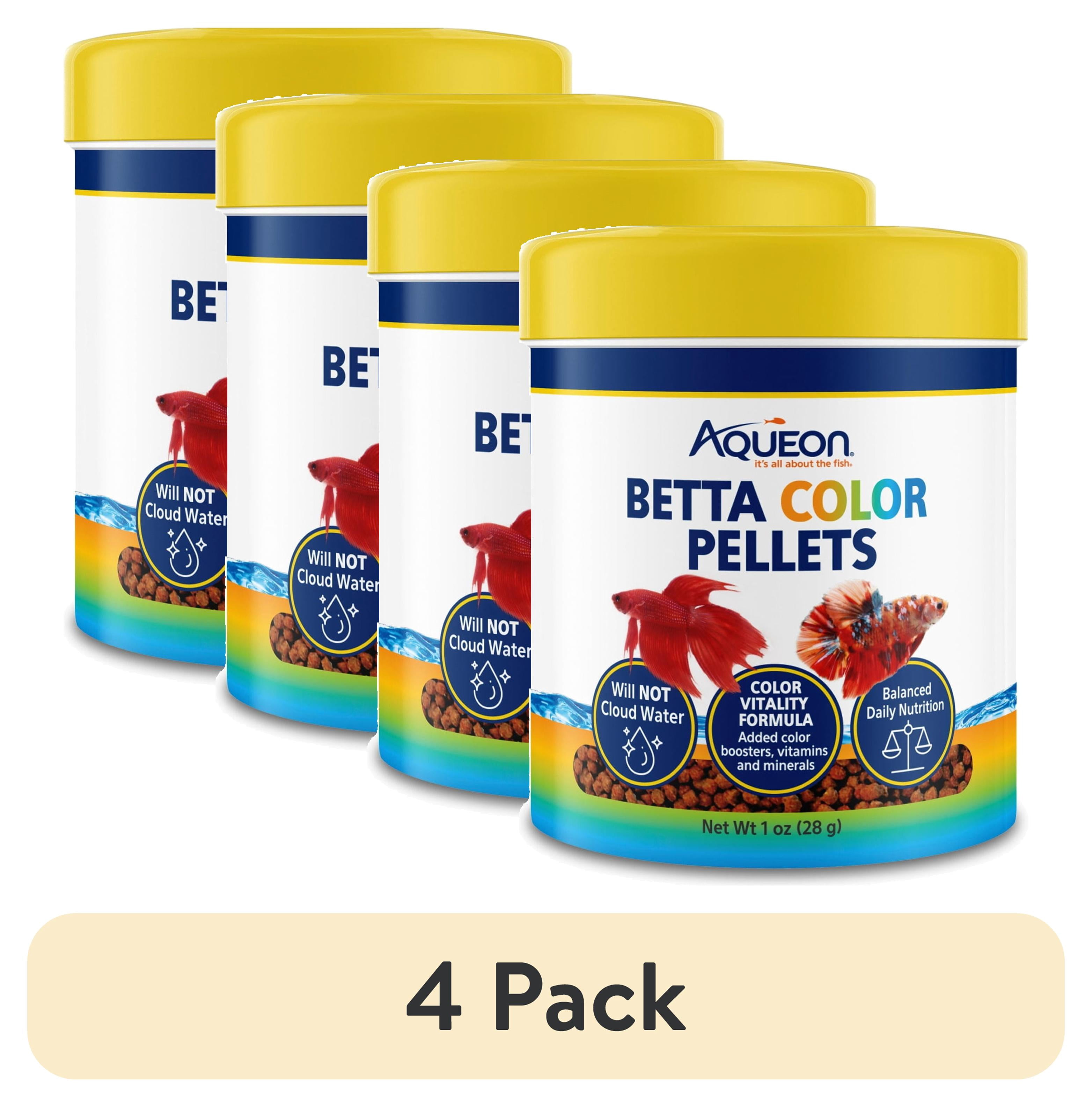 (4 pack) Aqueon Betta Color Pellets 1 Ounce