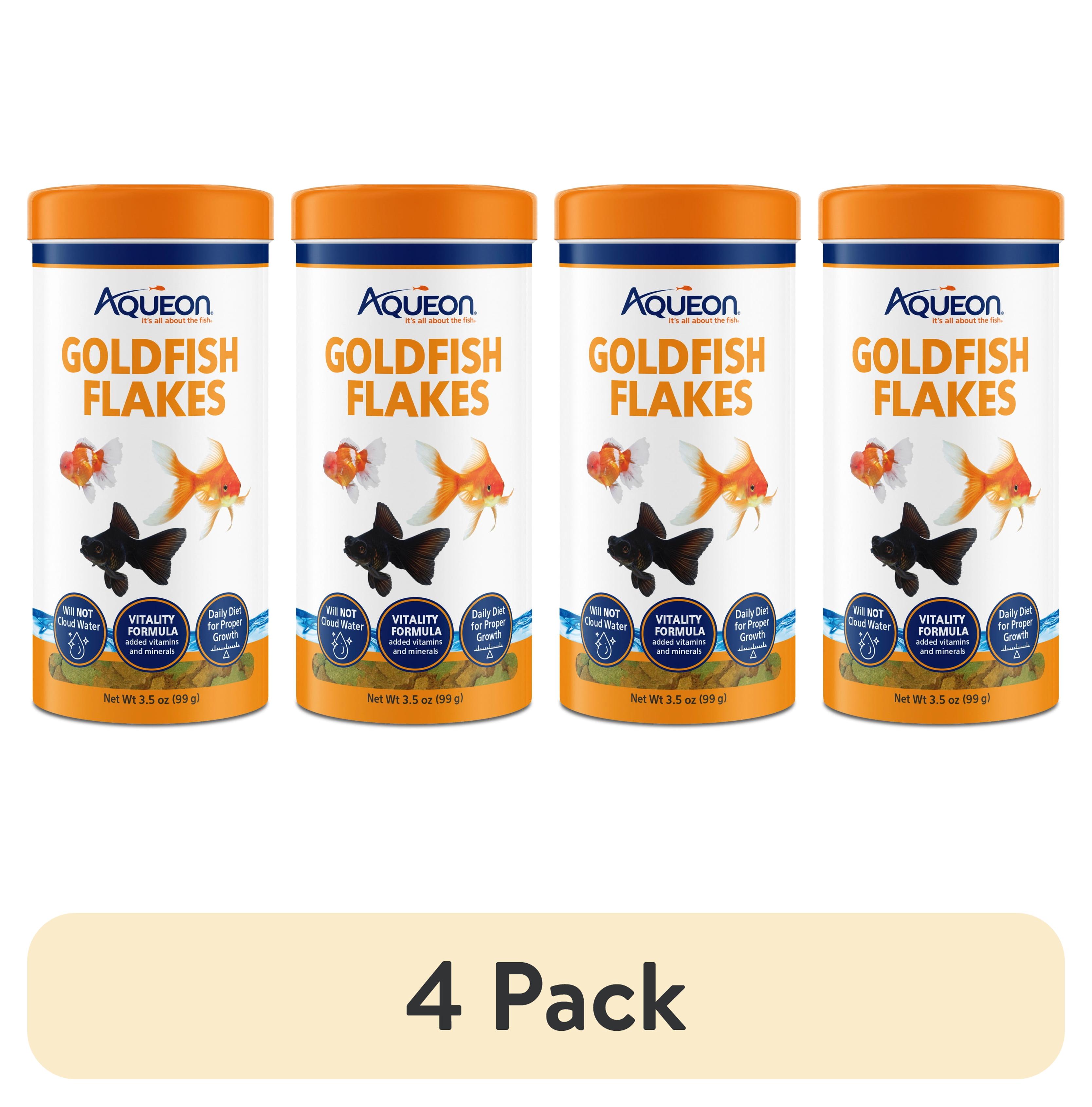 (4 pack) Aqueon Goldfish Flakes Fish Food 3.5 Ounces