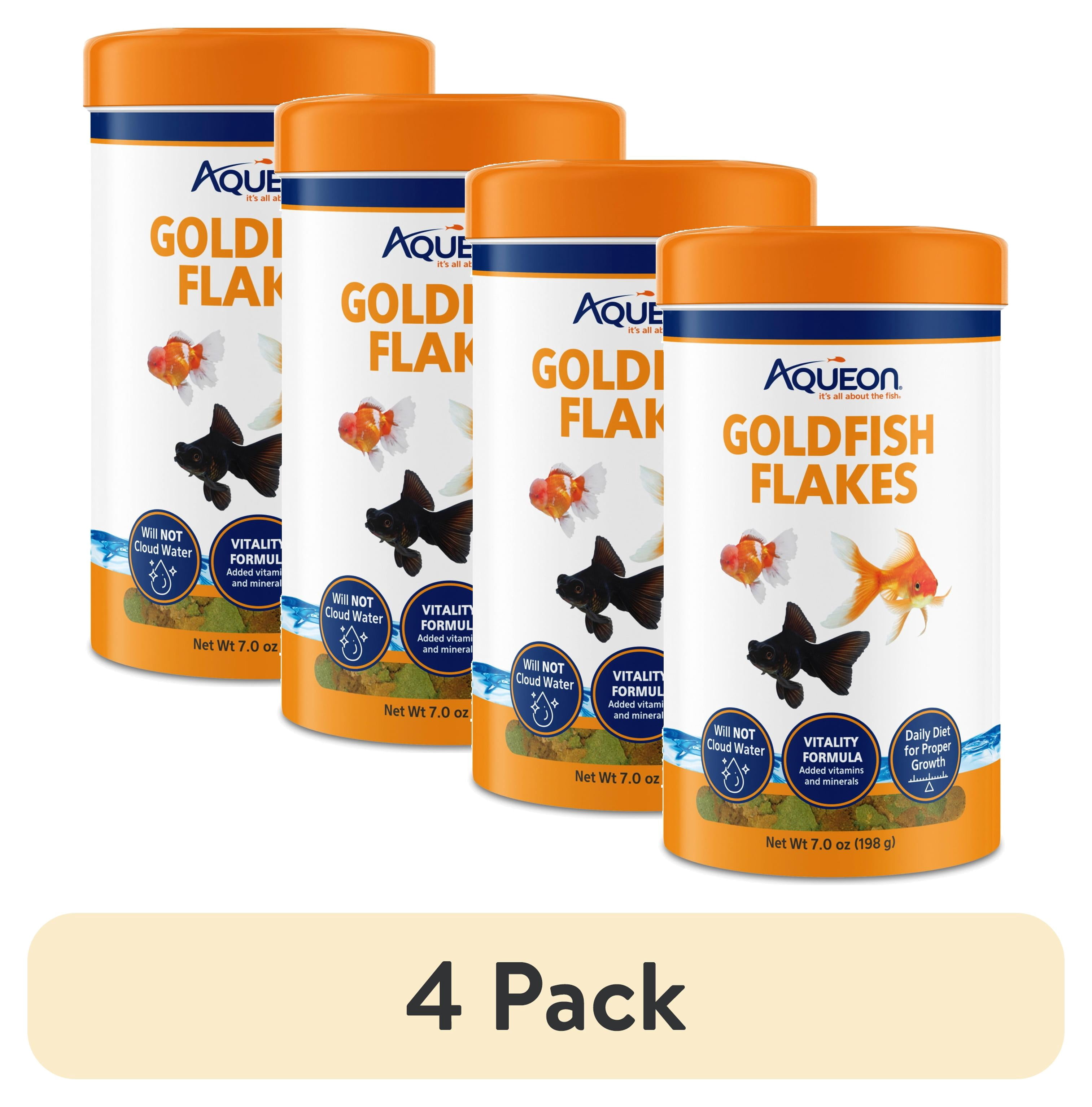 (4 pack) Aqueon Goldfish Flakes Fish Food 7 ounces