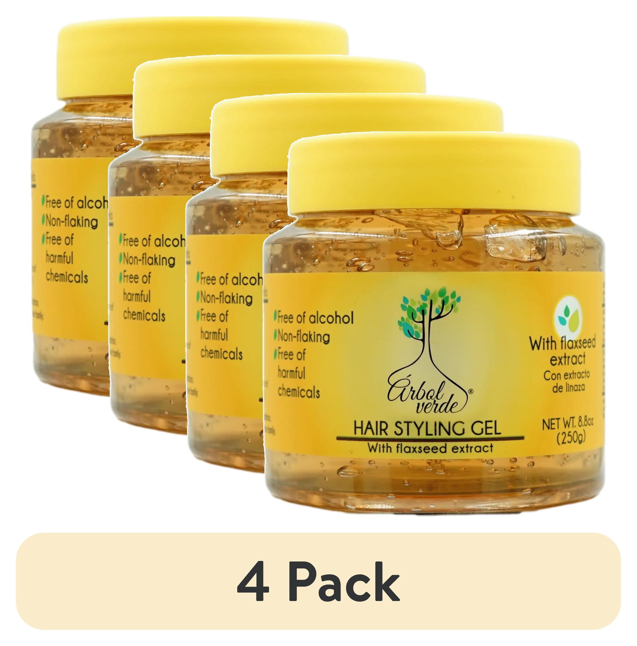 (4 pack) Arbol Verde Flaxseed Hair Styling Gel, 8.8 oz