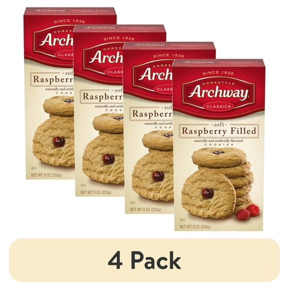 (4 pack) Archway Cookies, Raspberry Filled, 9 oz