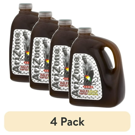 (4 pack) AriZona Arnold Palmer Zero Half & Half Iced Tea Lemonade, 128.0 FL OZ