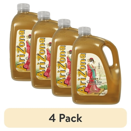 (4 pack) AriZona Diet Green Tea with Ginseng - 128 fl oz Gallon
