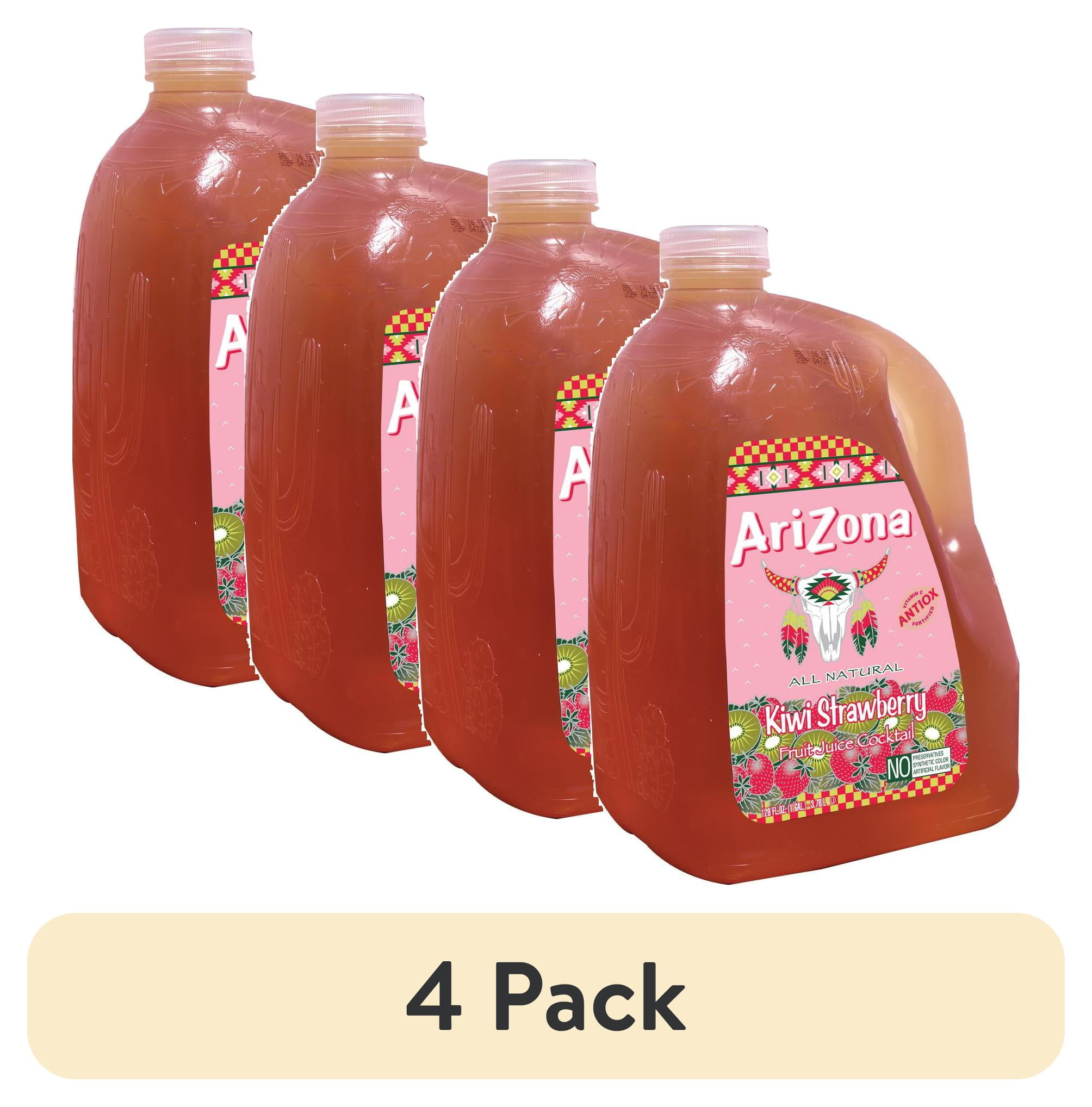 (4 pack) AriZona Kiwi Strawberry Juice Cocktail, 128 Fl. Oz.