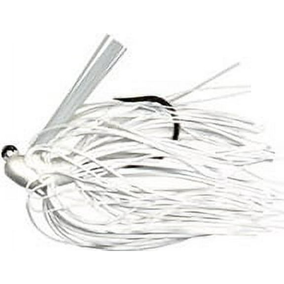 (4 pack) Arkie Lures Rattle Band Bass Jig, Color White, Size 3/8 oz.