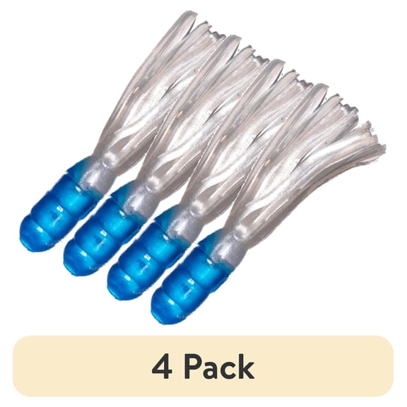 (4 pack) Arkie Lures Solid Body Fishing Tube, Color Blue & Pearl