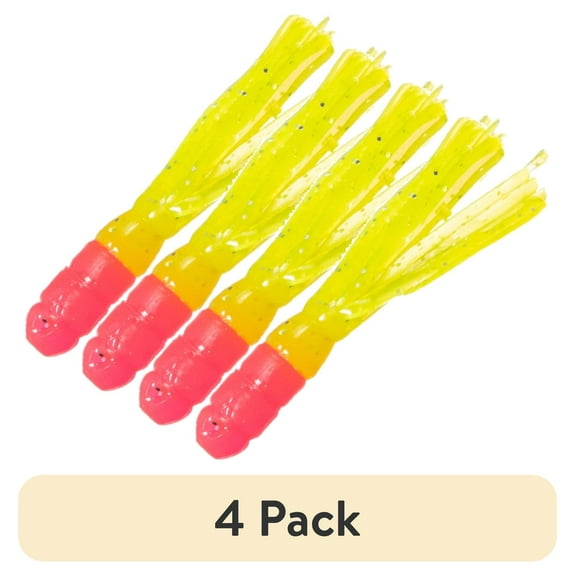(4 pack) Arkie Lures Solid Body Fishing Tube, Color Electric Chicken