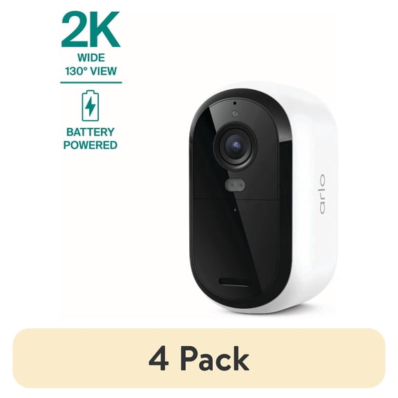 (4 pack) (4 pack) Arlo Essential Security Camera 2K (3rd Gen, 2025 Release) - Wireless Outdoor Camera, Battery Powered, 1-Cam