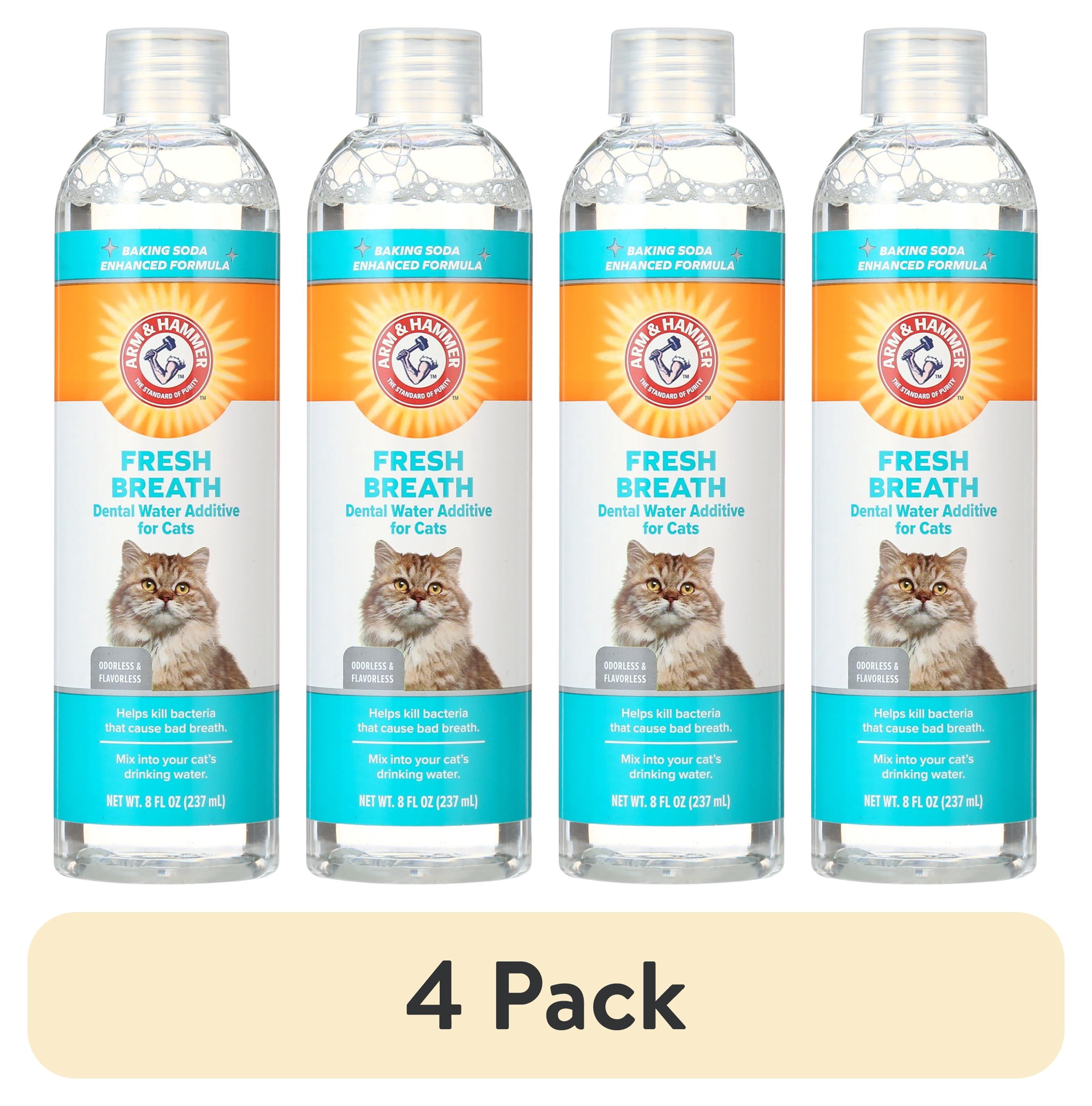 (4 pack) Arm & Hammer Advanced Care Dental Cleaning Water Additive for Cats, Mint Flavor, 8 fl oz