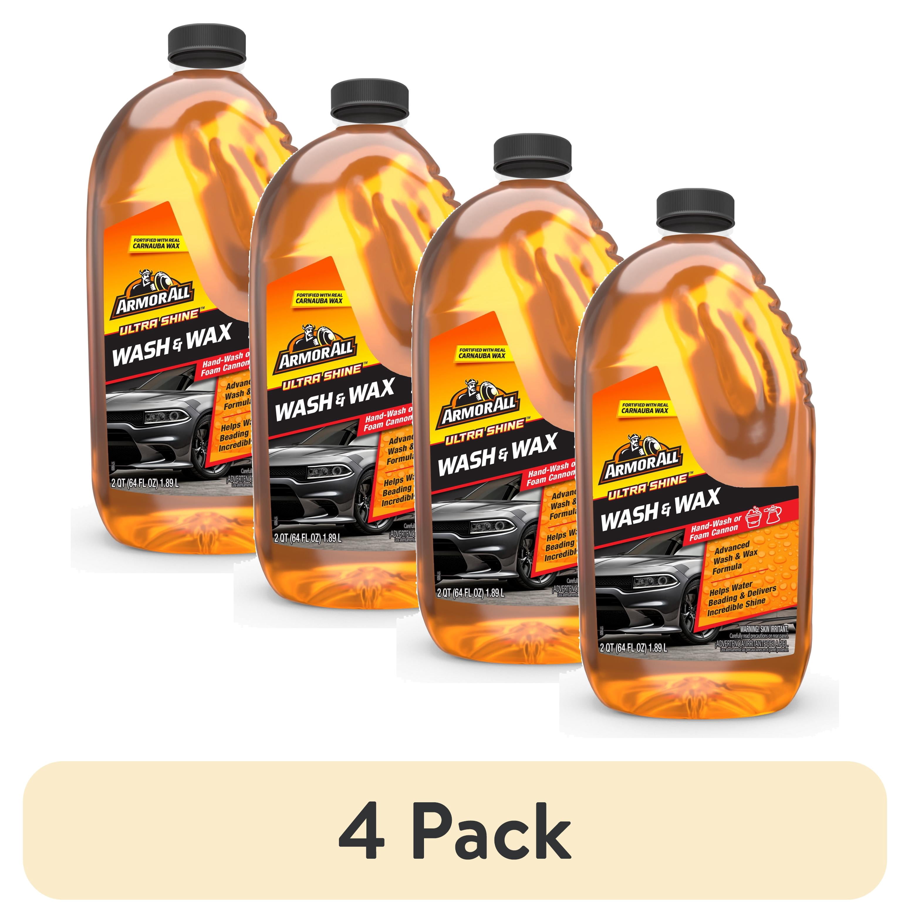 4 pack) Armor All Ultra Shine Car Wash and Wax, 64 fl oz Bottle