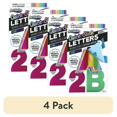 (4 pack) ArtSkills 2.5" Holographic Paper Letters & Numbers, 228-Piece Set for Posters, Crafts & School Projects