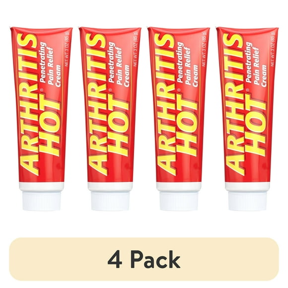 (4 pack) Arthritis Hot Creme Deep Penetrating Pain Relief Creme 3 ounce Flex Package