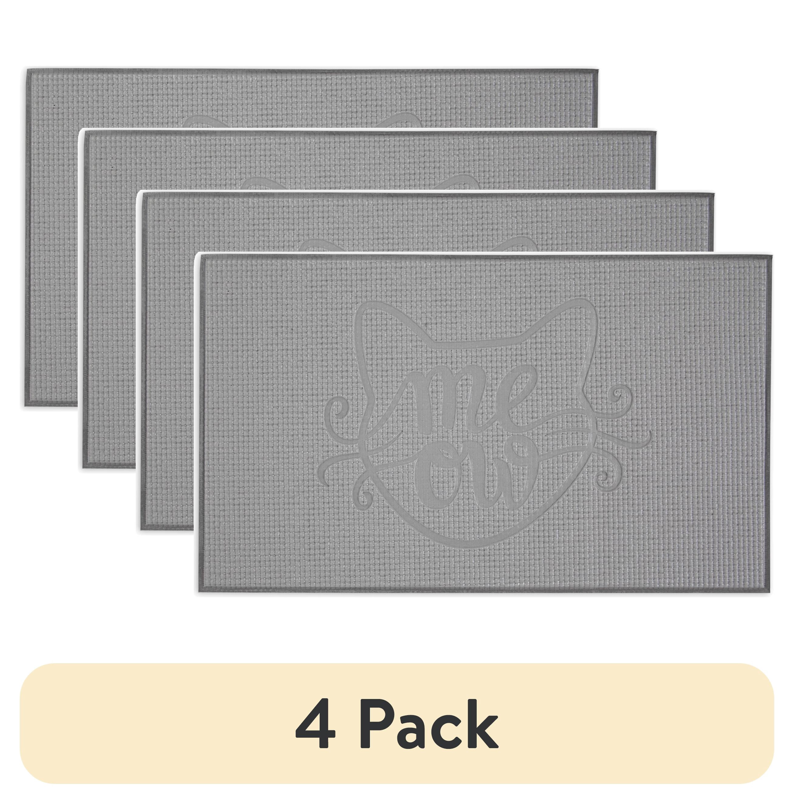 (4 pack) Aspen Pet Foam Pet Bowl Mat for Cats, 19 inches x 11.5 inches