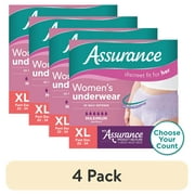 (4 pack) Assurance Women's Incontinence & Postpartum Underwear, XL , Maximum Absorbency (36 Count)