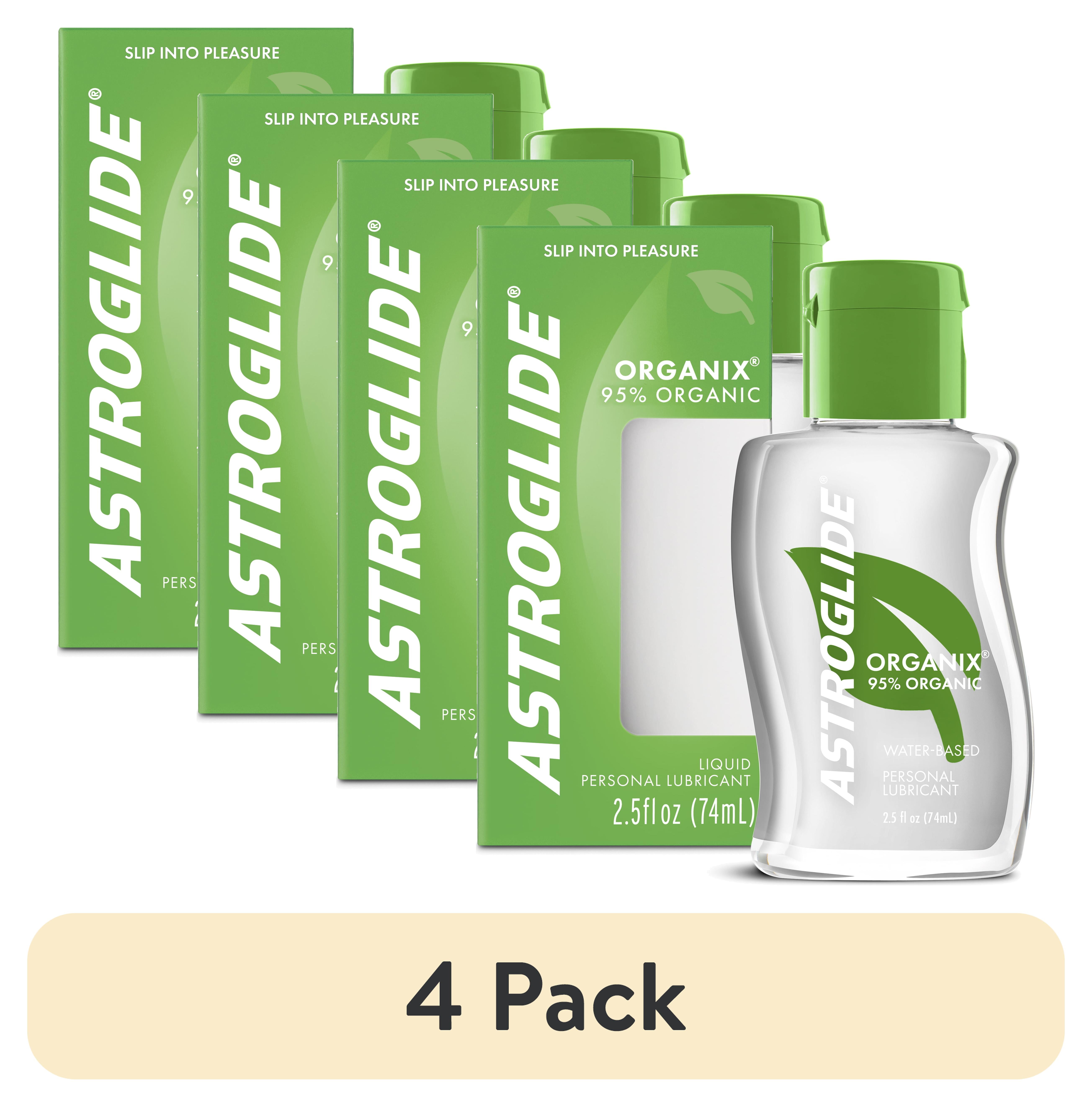 (4 pack) Astroglide Organix Liquid, Water Based Personal Lubricant, 2.5 oz 
