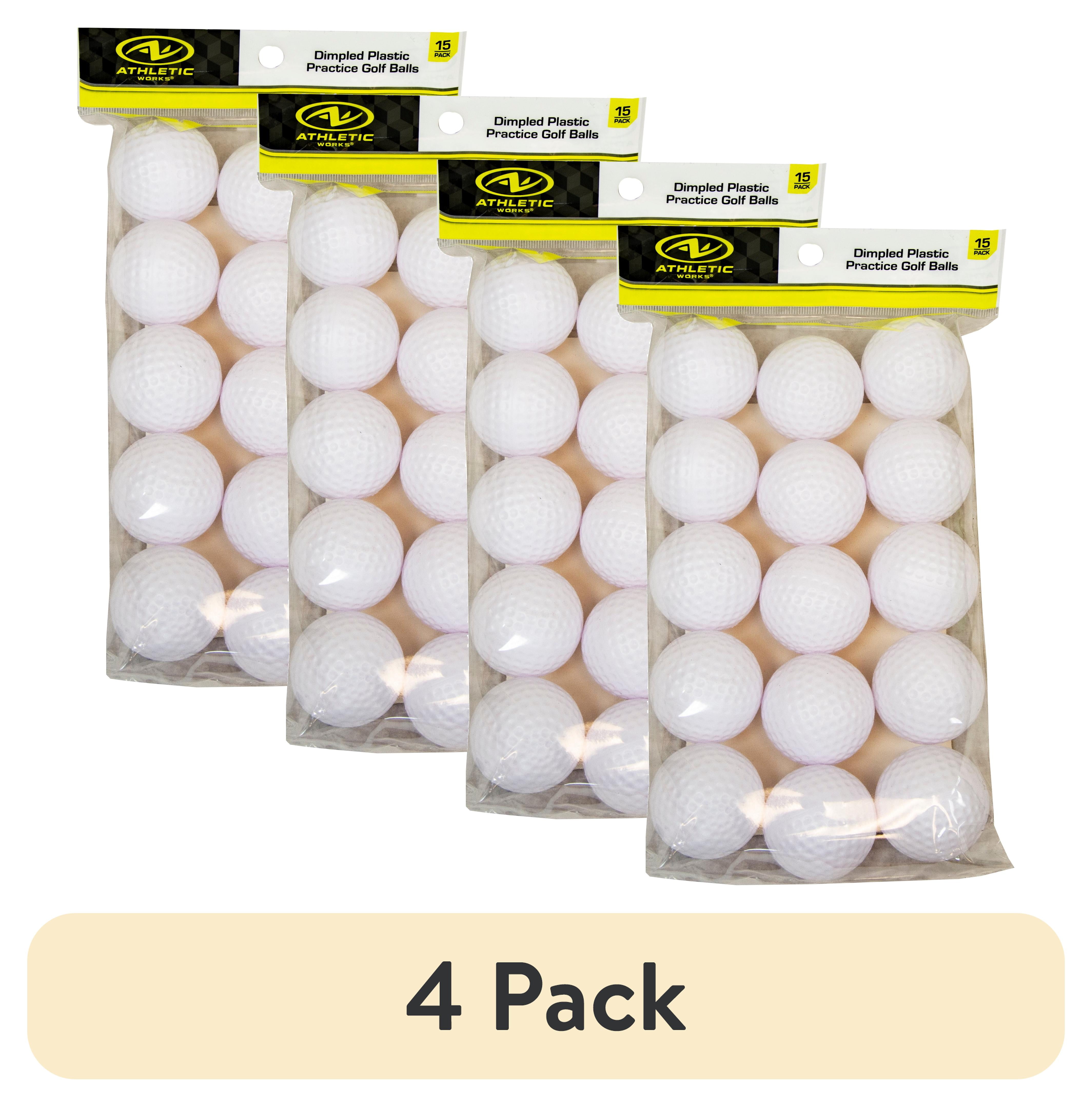 (4 pack) Athletic Works Practice Golf Balls, 15 Pack, White Hollow