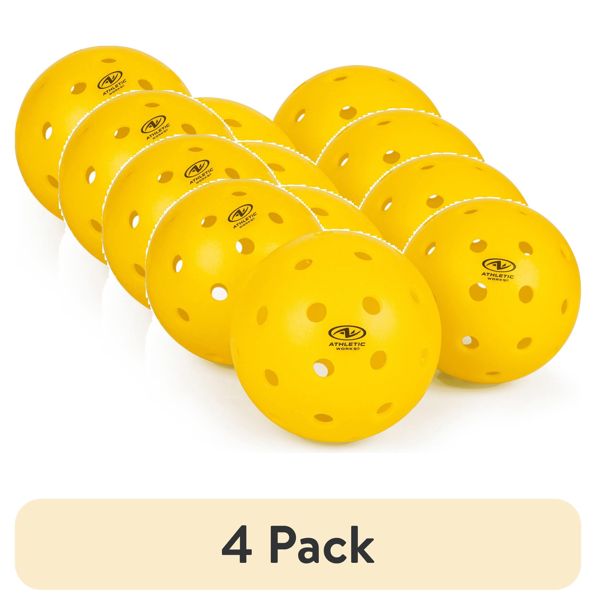 Athletic Works Pickleballs 3-Pack Outdoor Yellow 74mm 40 Hole