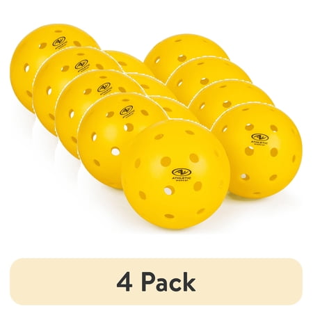 (4 pack) Athletic Works 3-Pack Of Pickleballs, Yellow