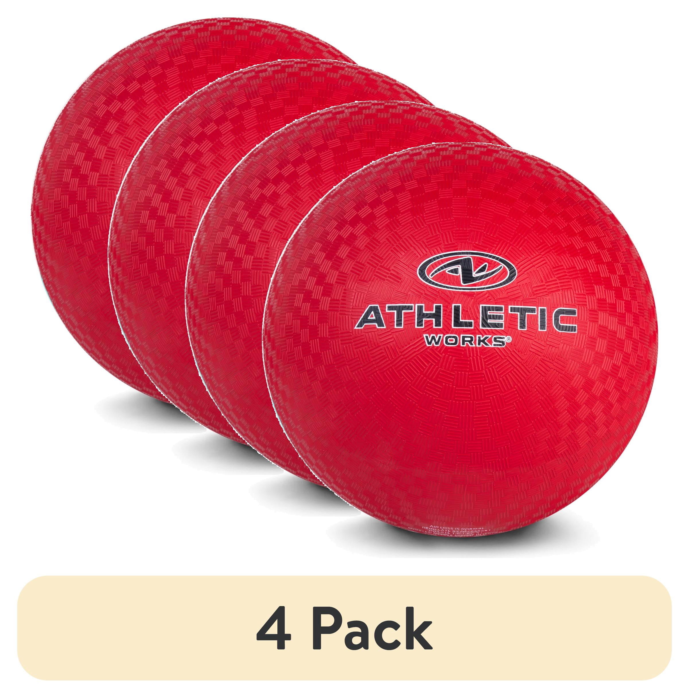 (4 pack) Athletic Works Red 8.5-inch Playground Ball for Kickball and Other Outdoor Fun