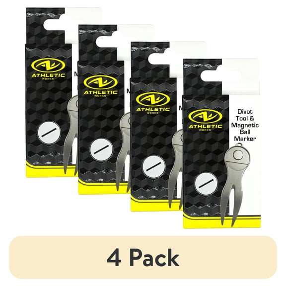 (4 pack) Athletic Works Divot Tool & Magnetic Ball Marker