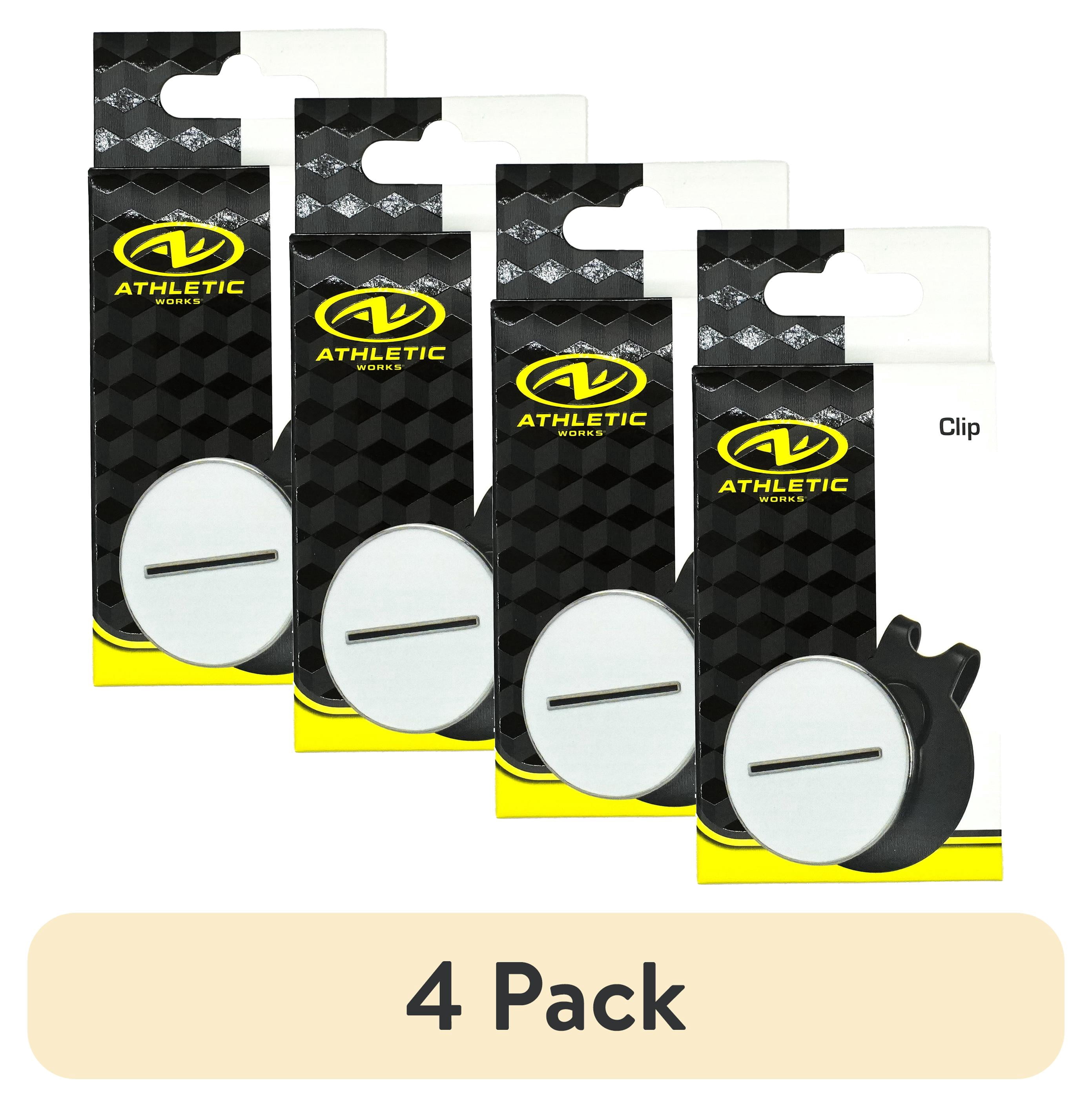 (4 pack) Athletic Works Golf Ball Markers Hat Clip, 2 Piece, Black
