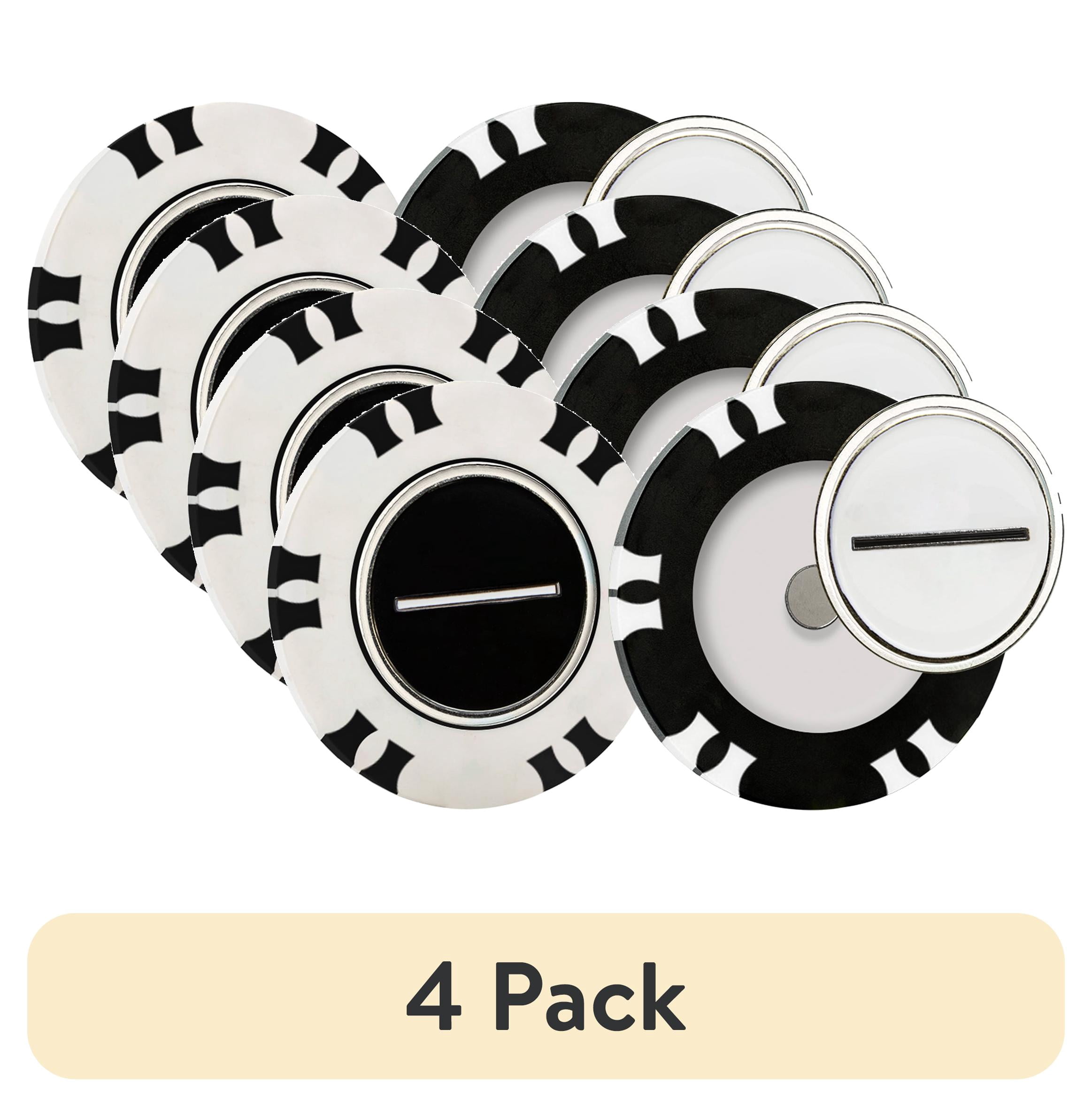 (4 pack) Athletic Works Golf Dual-Mark Poker Chip Ball Markers, 2-Pack