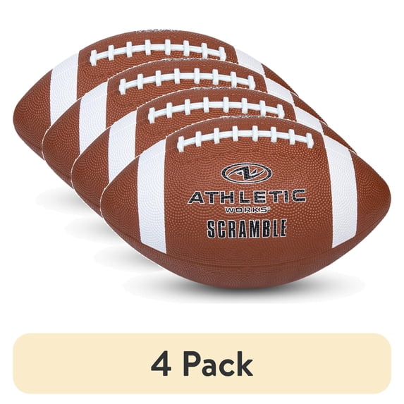 (4 pack) Athletic Works Scramble Series Football - Peewee for Ages 6 Years and Up