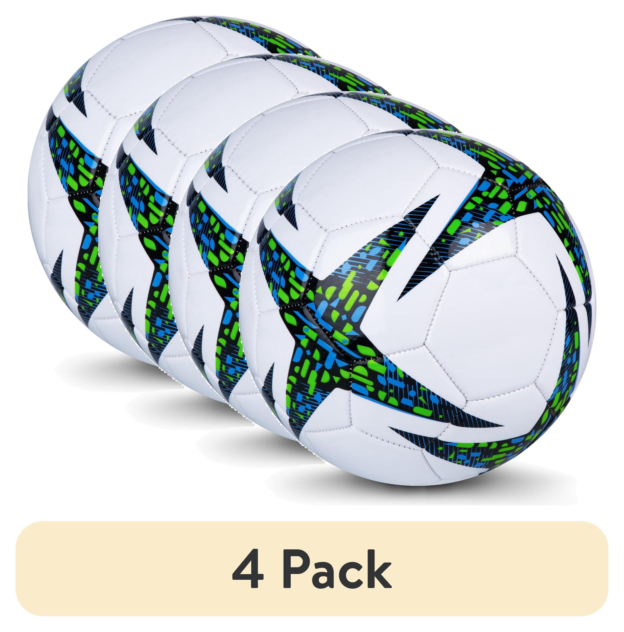 (4 pack) Athletic Works Size 3 Soccer Ball, Blue