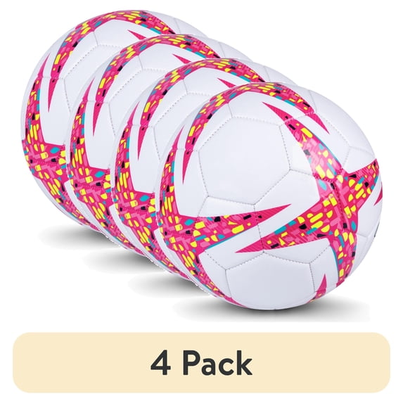(4 pack) Athletic Works Size 3 Soccer Ball, Pink