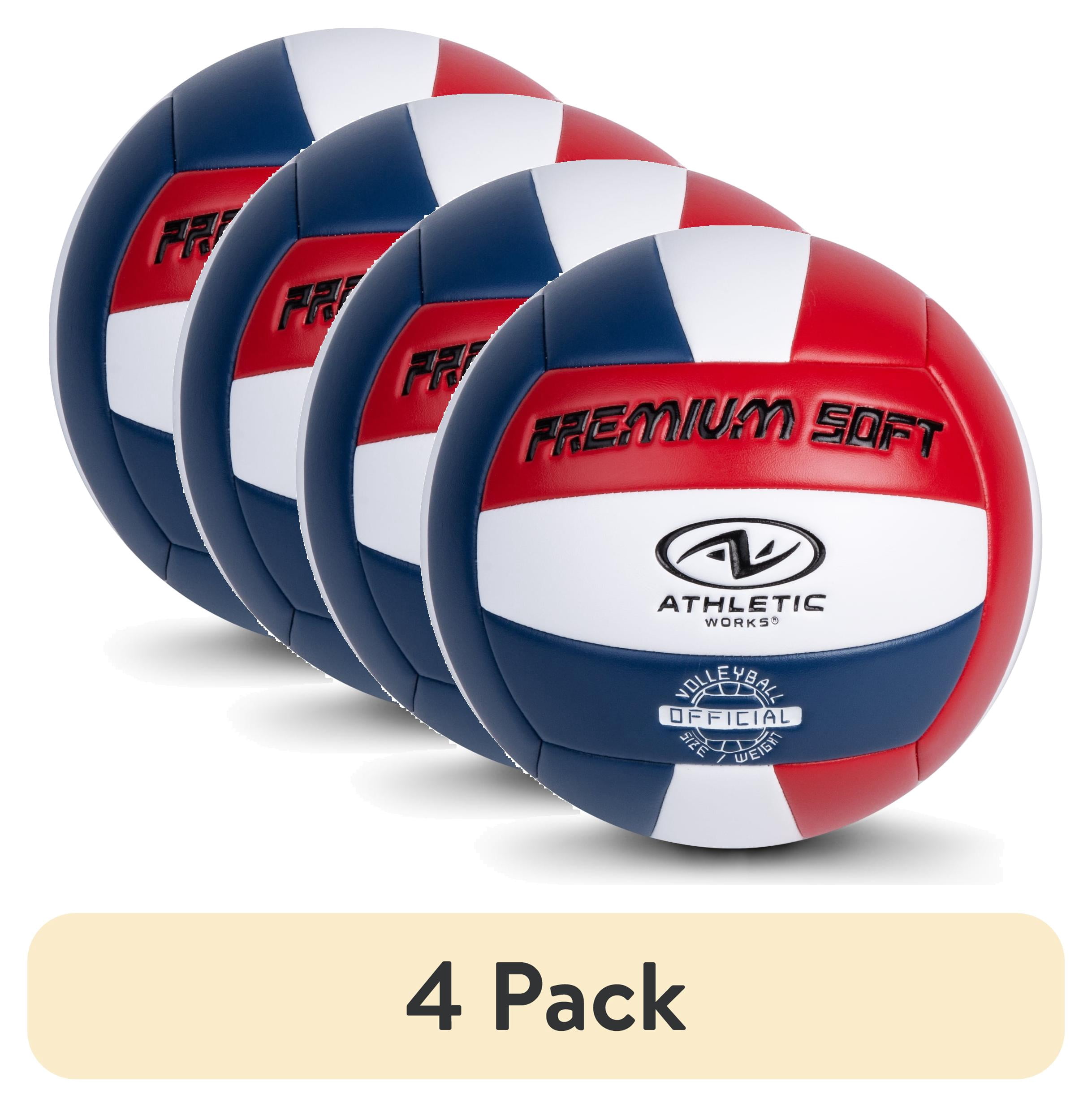 (4 pack) Athletic Works Volleyball, Size 5, Patriotic, Official Size and Weight