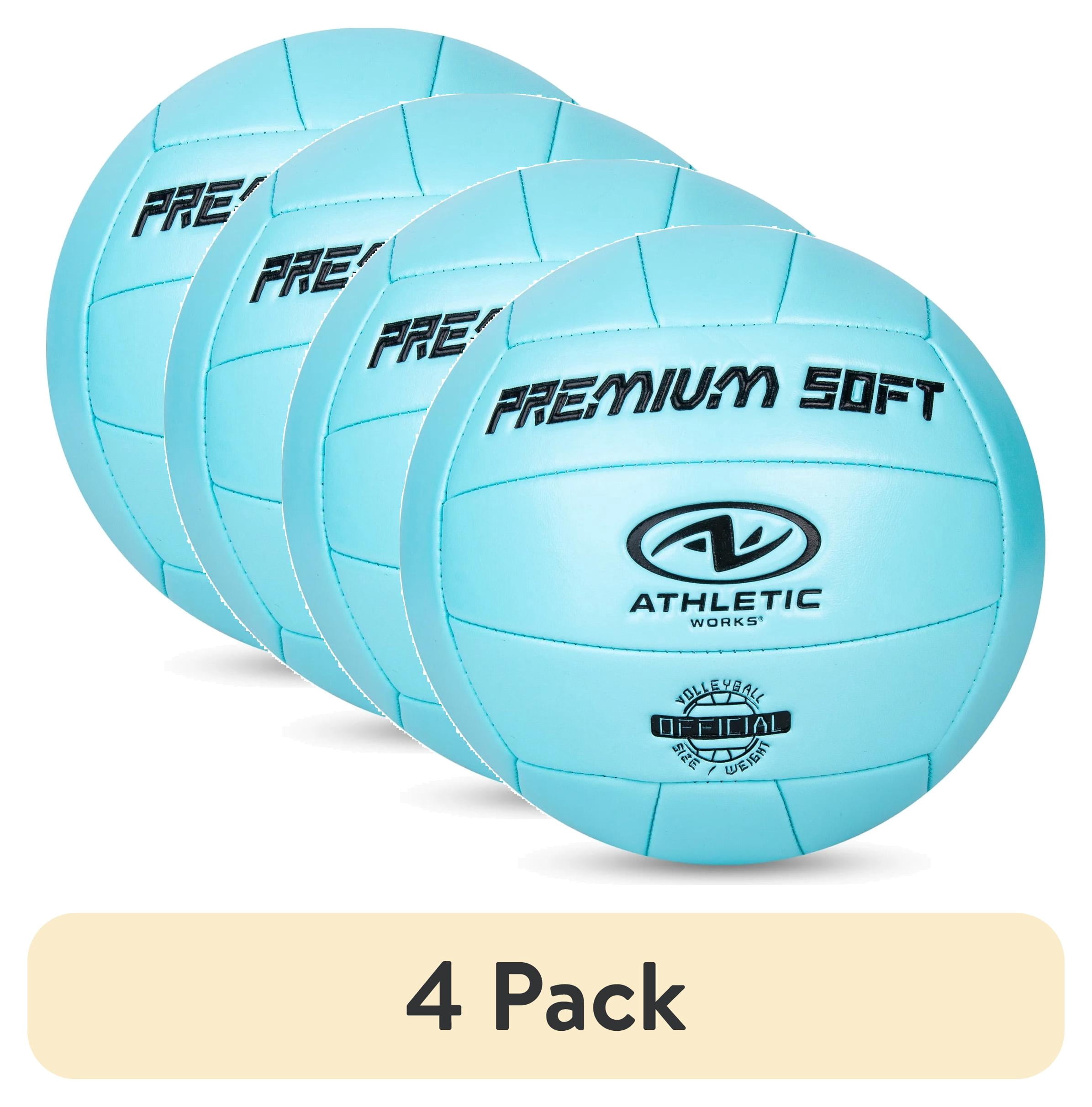 (4 pack) Athletic Works Size 5 Premium Soft Volleyball, Blue