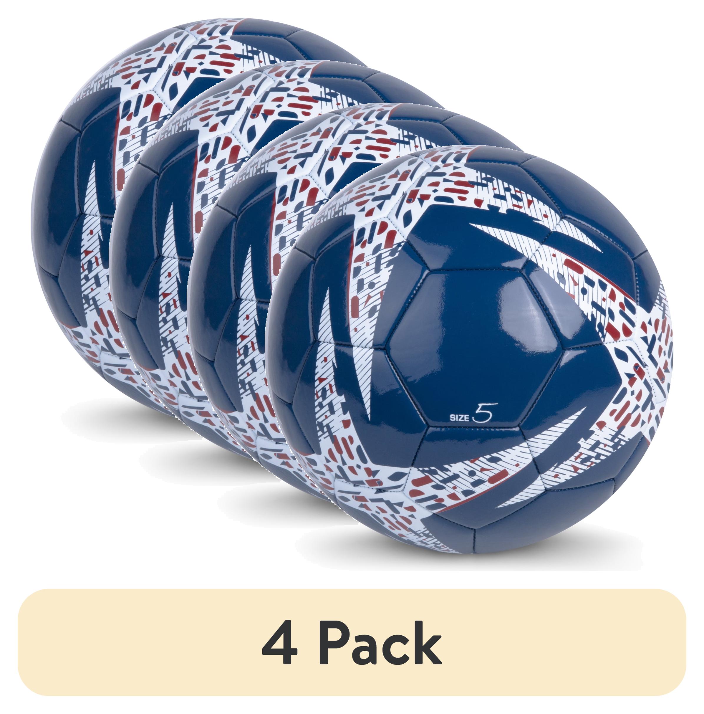 (4 pack) Athletic Works Size 5 Red, White & Blue Soccer Ball