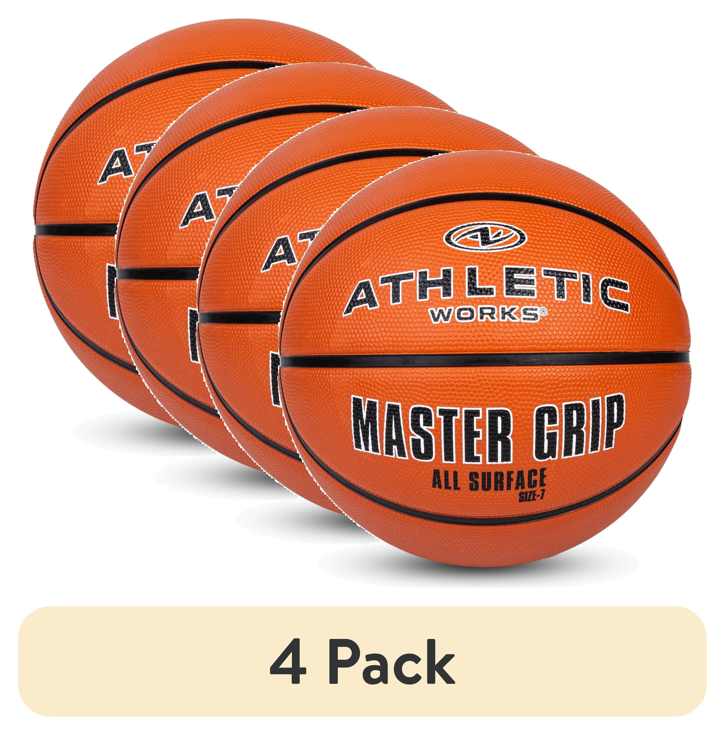 (4 pack) Athletic Works Size 7 Master Grip Basketball for Players 12 Years and Up