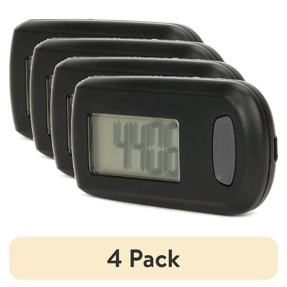 (4 pack) Athletic Works Step and Distance Pedometer