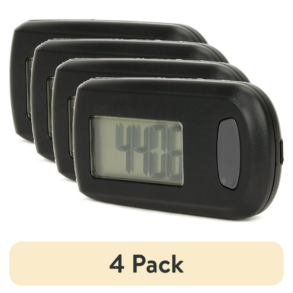 (4 pack) Athletic Works Step and Distance Pedometer