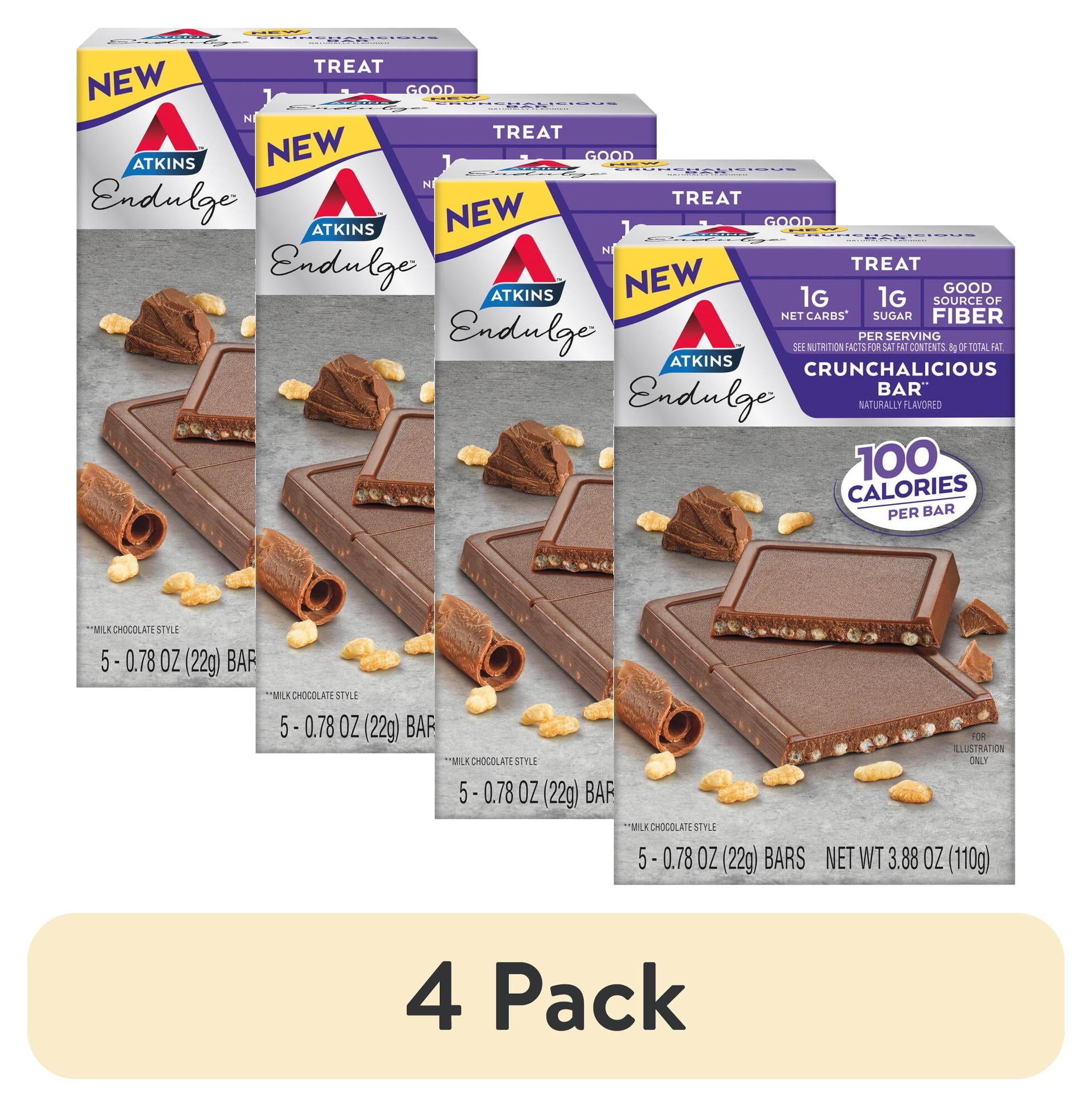 (4 pack) Atkins Endulge Treats, Crunchalicious Bar, Keto Friendly, 5 Count