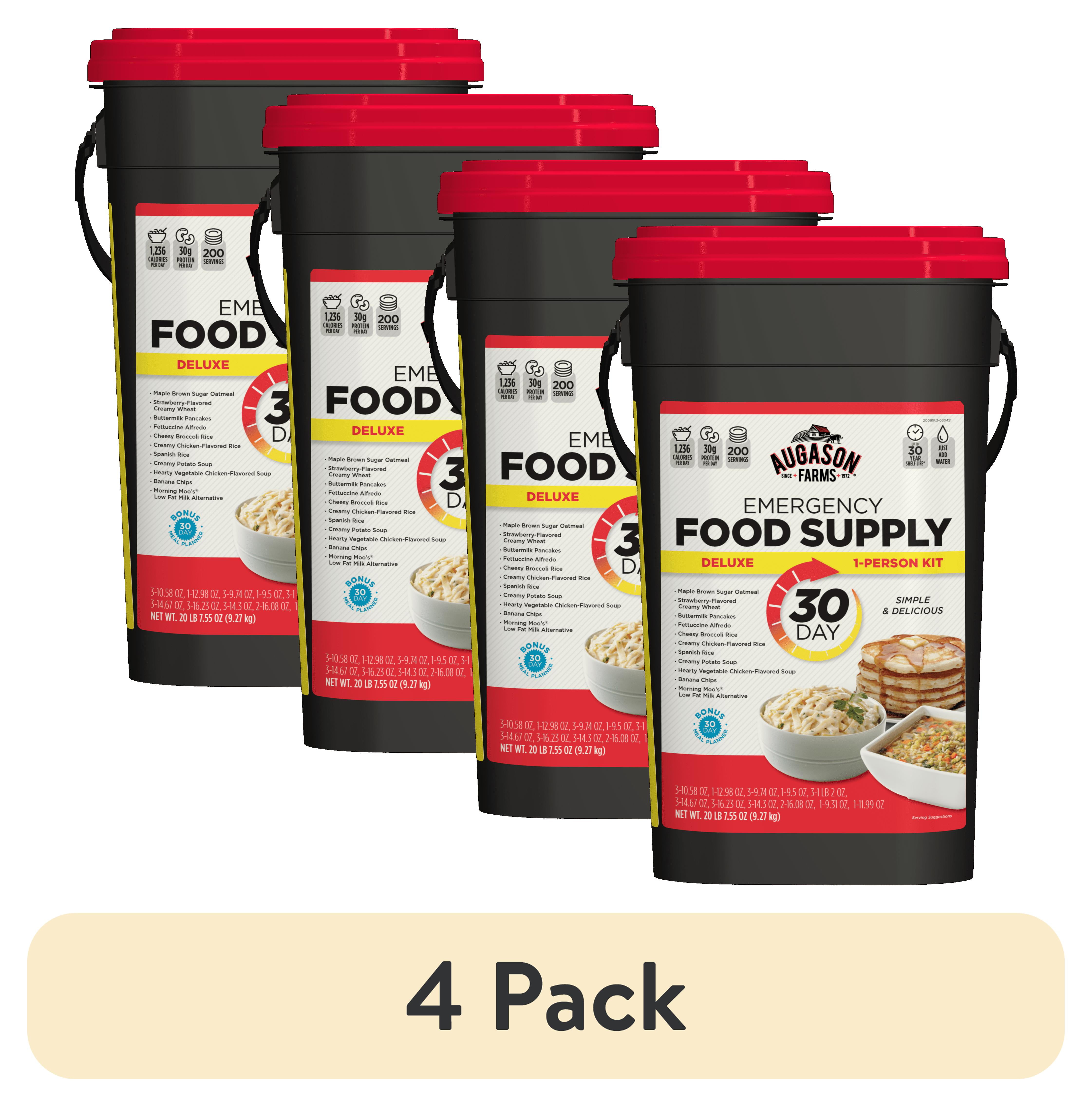 4 pack) Augason Farms Deluxe 30-Day Emergency Food Supply, 20 lb